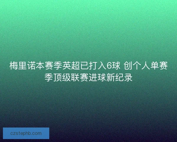 梅里诺本赛季英超已打入6球 创个人单赛季顶级联赛进球新纪录